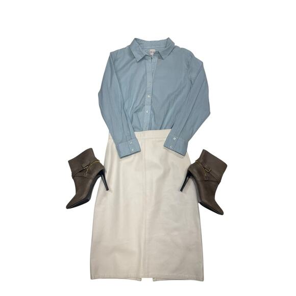 Nic + Zoe Blue Crinkle Shirt Button Up NWT Size M - Picture 12 of 15